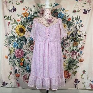 Liberty Love sz:2XL Light Pink Floral Dress Off Shoulder